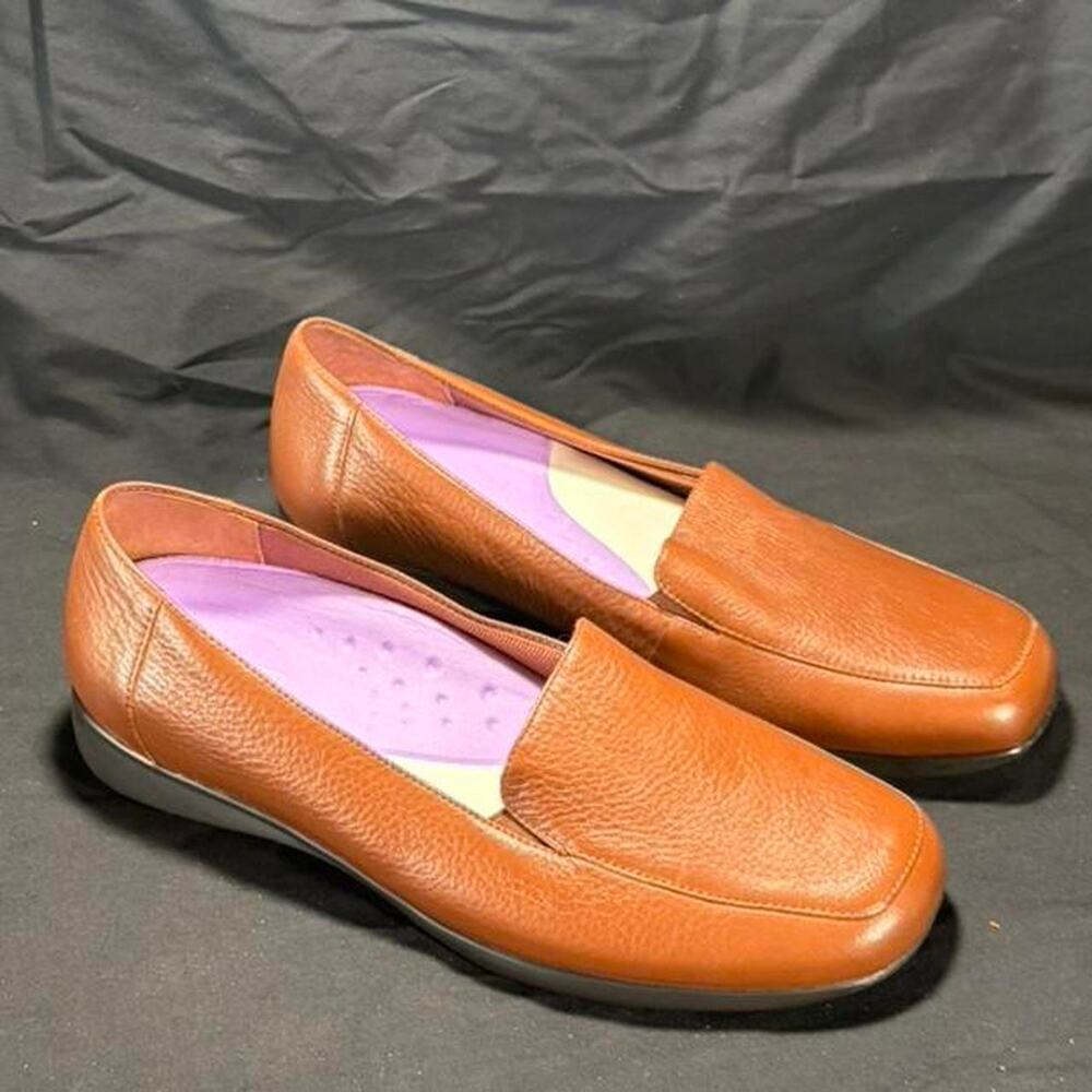 🚨 Like New Trotters Women's Jenn Brown Leather Loafers Shoes Size: 10 W 👞